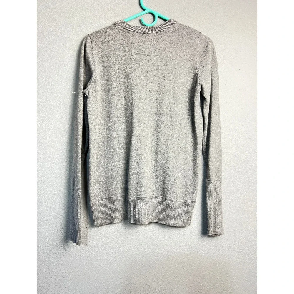 Abercrombie & Fitch Academia Mens V-Neck‎ Sweater Heather Grey Moose Logo Size M